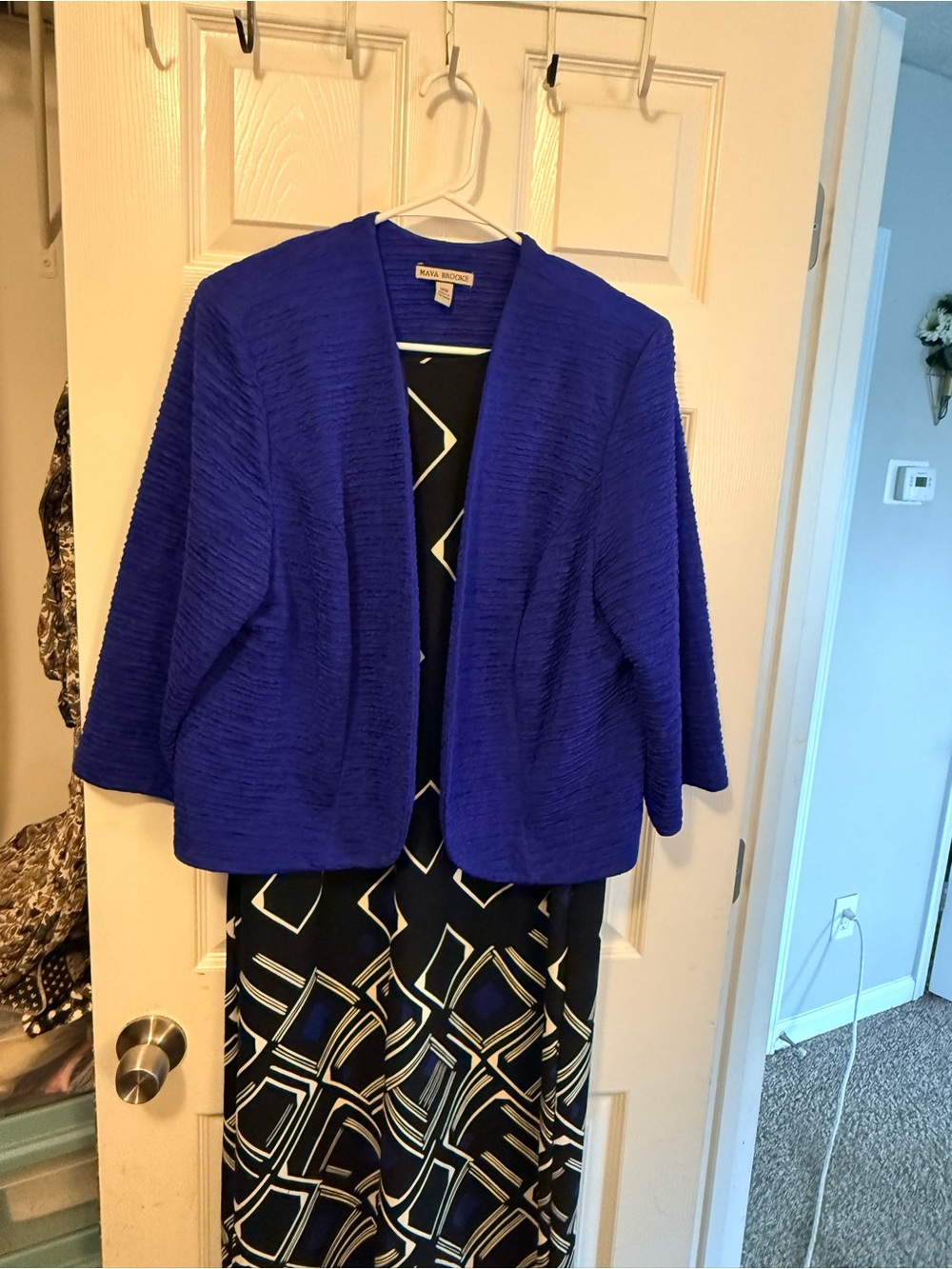 Maya Brooke Royal Blue Open-Front Women's Cardigan Dress